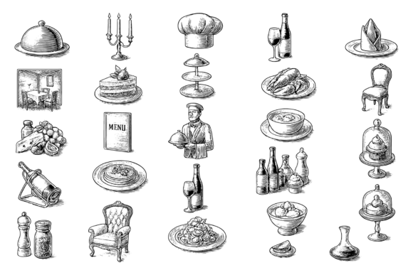Download Vintage Restaurant Icon Set - Restaurant Collection