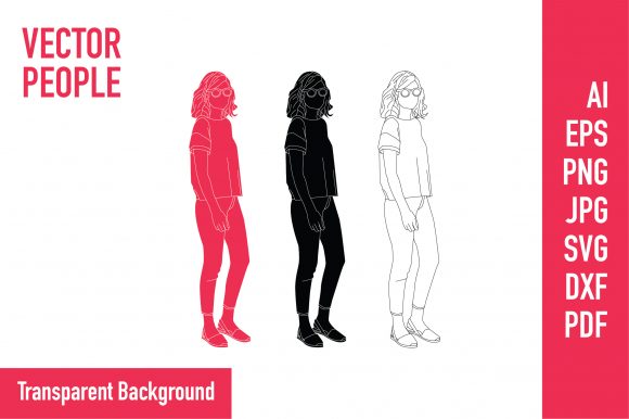 Download Vector of a Casual Woman on the Street - Premium Bundle
